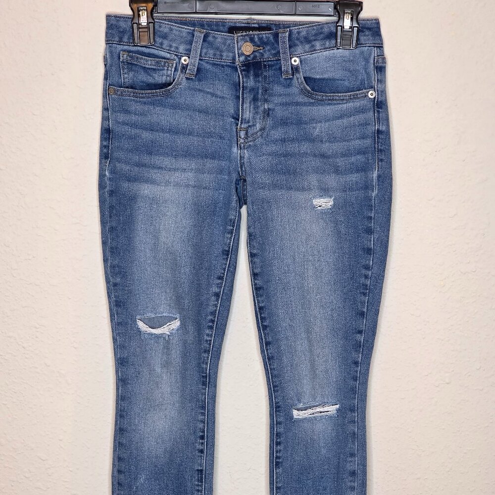 Lucky Brand "Lolita" Low Rise, Skinny Leg Distressed Women's Jeans, Size 2/26